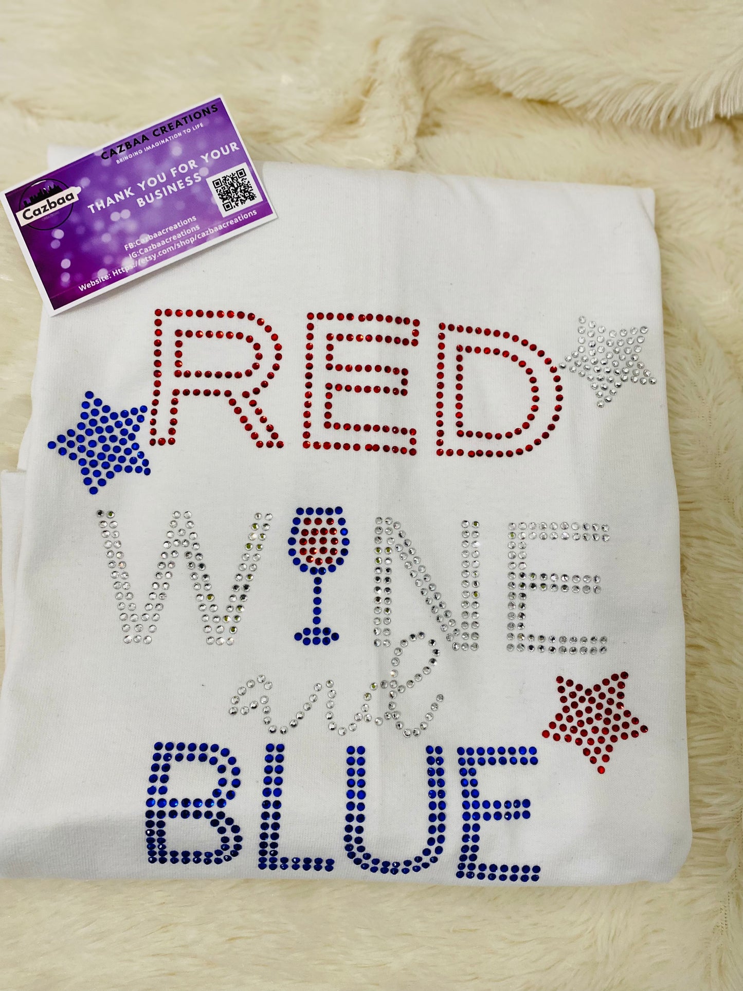 Bling Shirt - Red, Wine and Blue