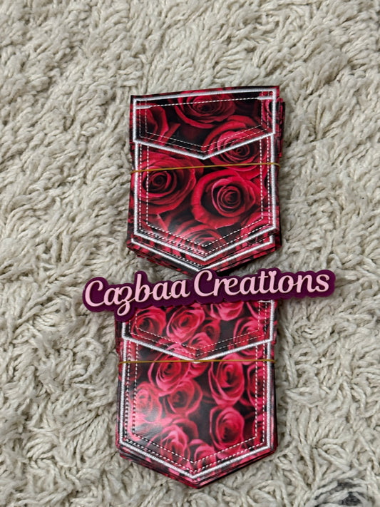 Flower pocket faux leather design