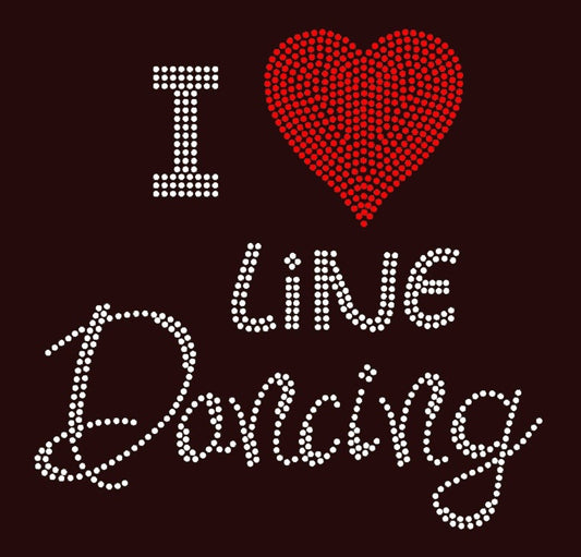 I love Line Dancing with heart tshirt