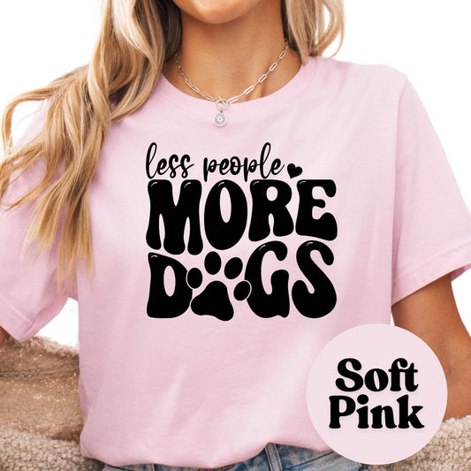 Less People More Dogs Retro Unisex T-Shirt