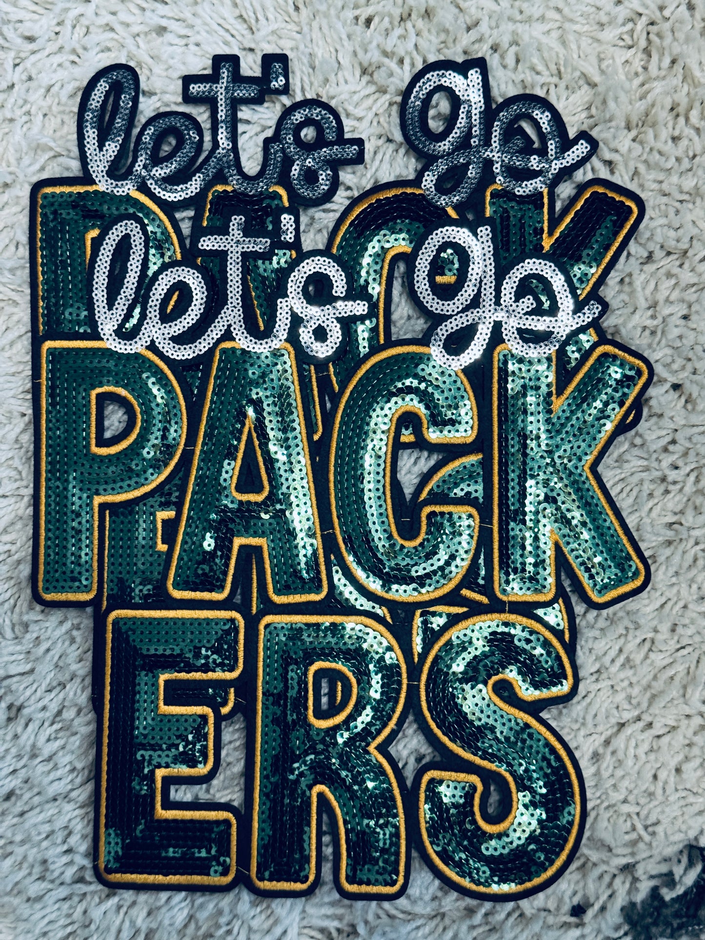 Let’s Go Packers sequins patch