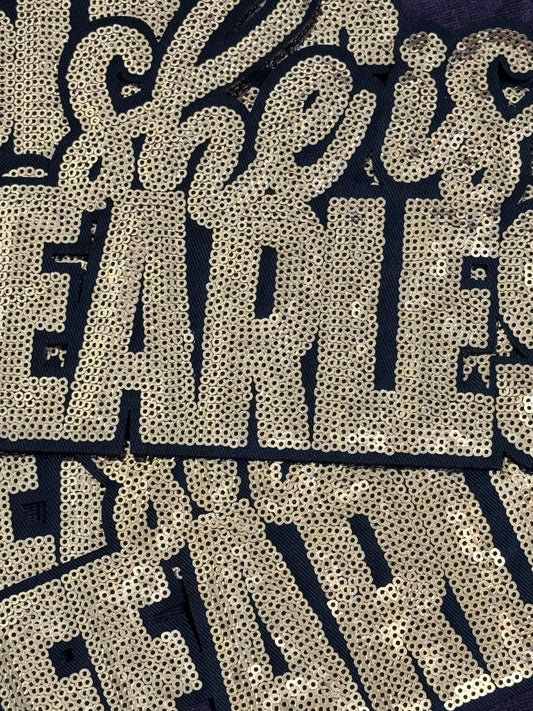 She is Fearless gold sequins patch