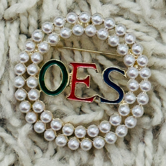 OES: Pearl Broach with OES insignia