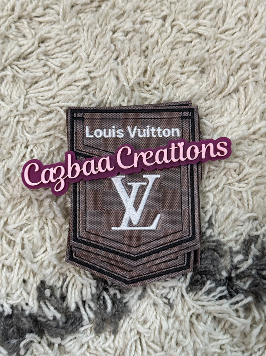 Brown LV inspired faux pocket