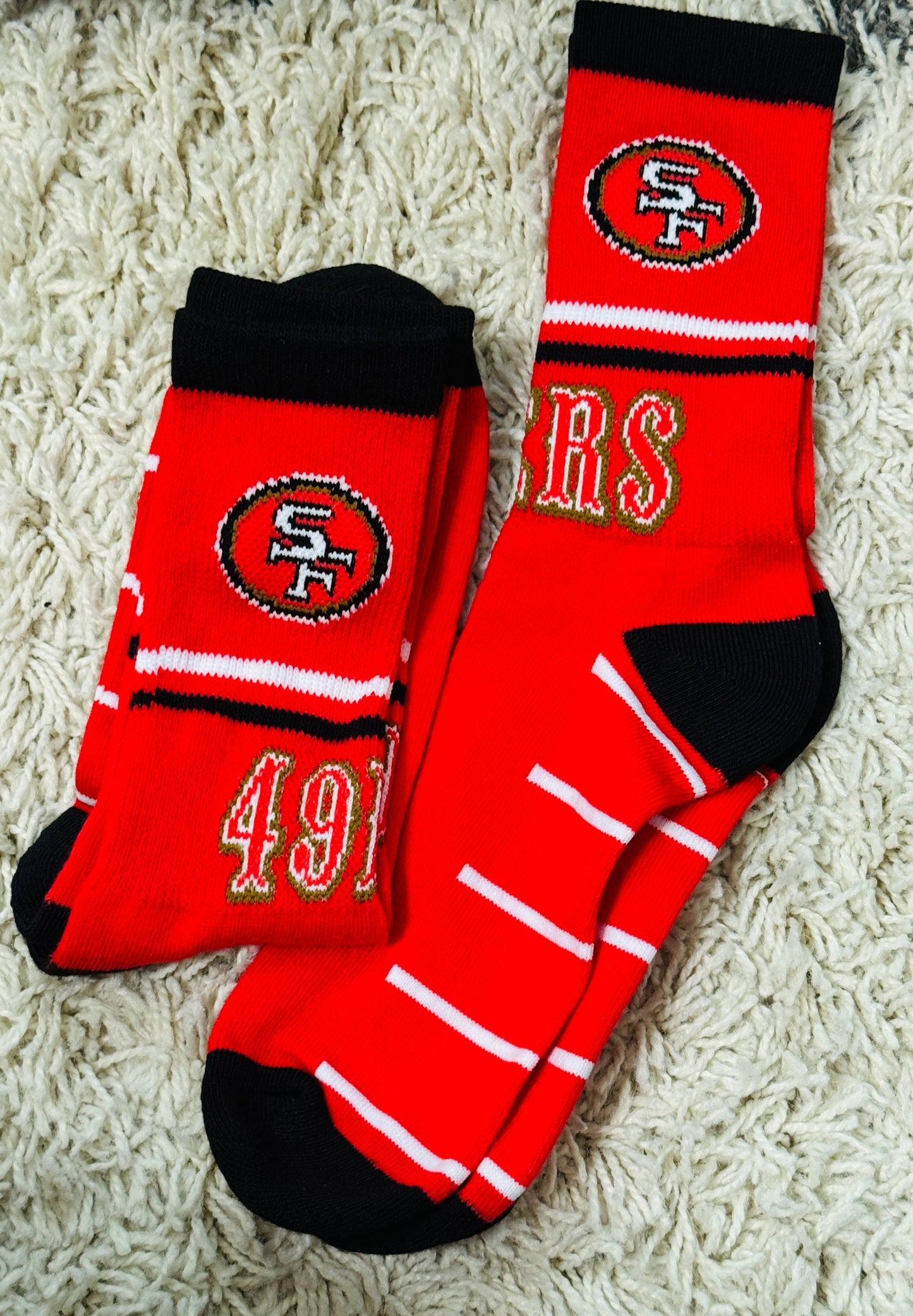 Football inspired socks - San Francisco 49ers