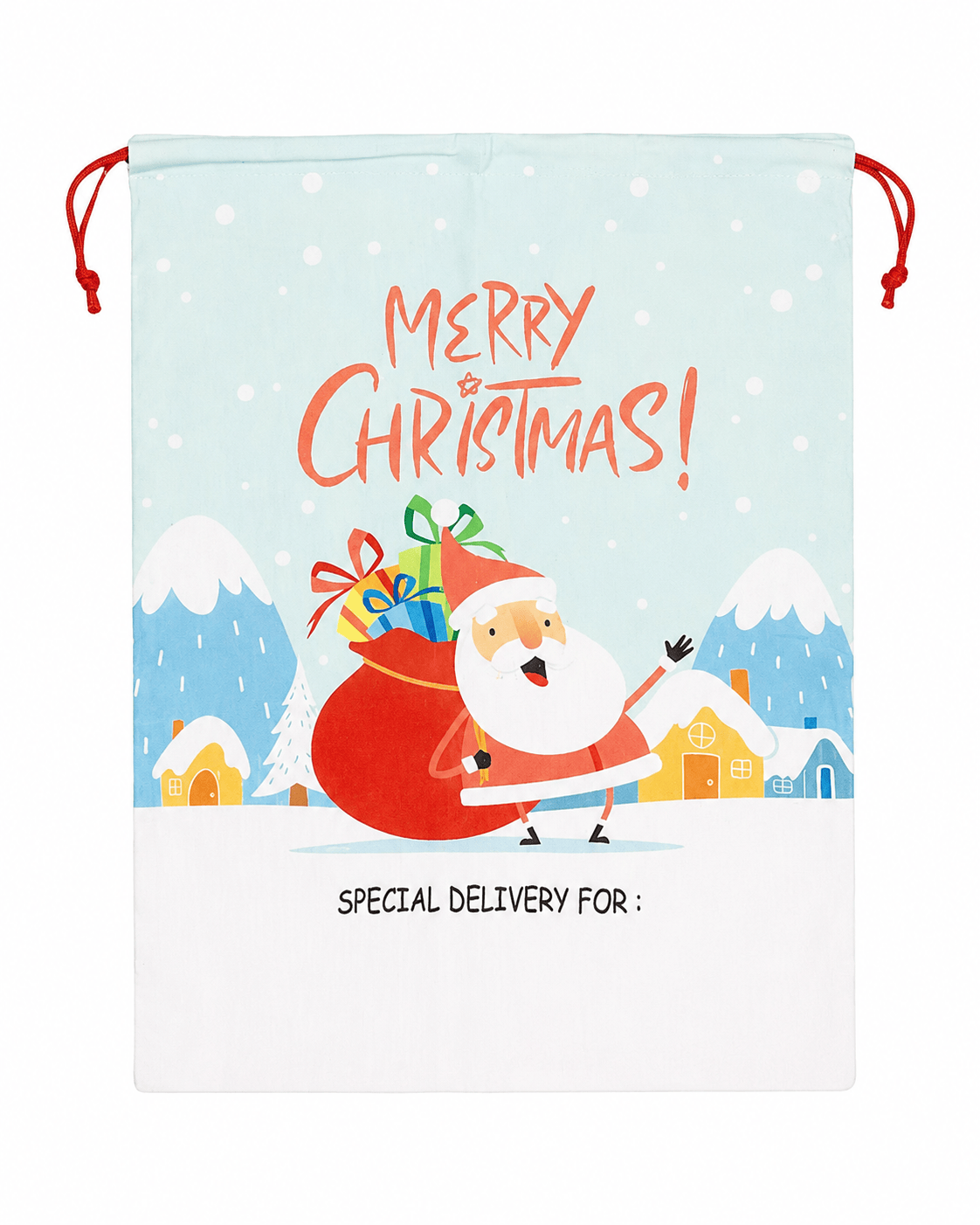 Santa Sack Sublimation - Christmas Santa Snow
