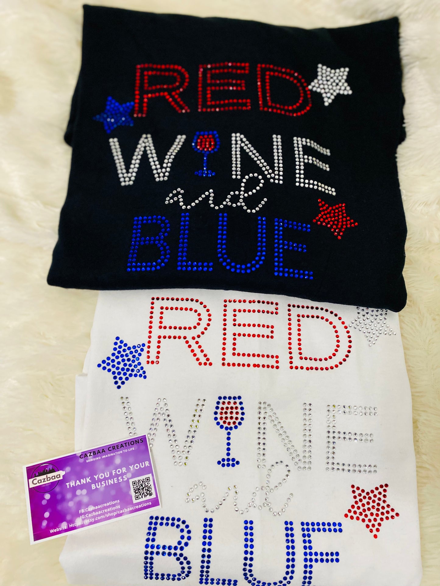 Bling Shirt - Red, Wine and Blue