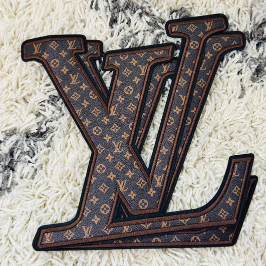 Faux Leather Initial Patches – Premium LV-Inspired Letter Appliques for Custom Apparel