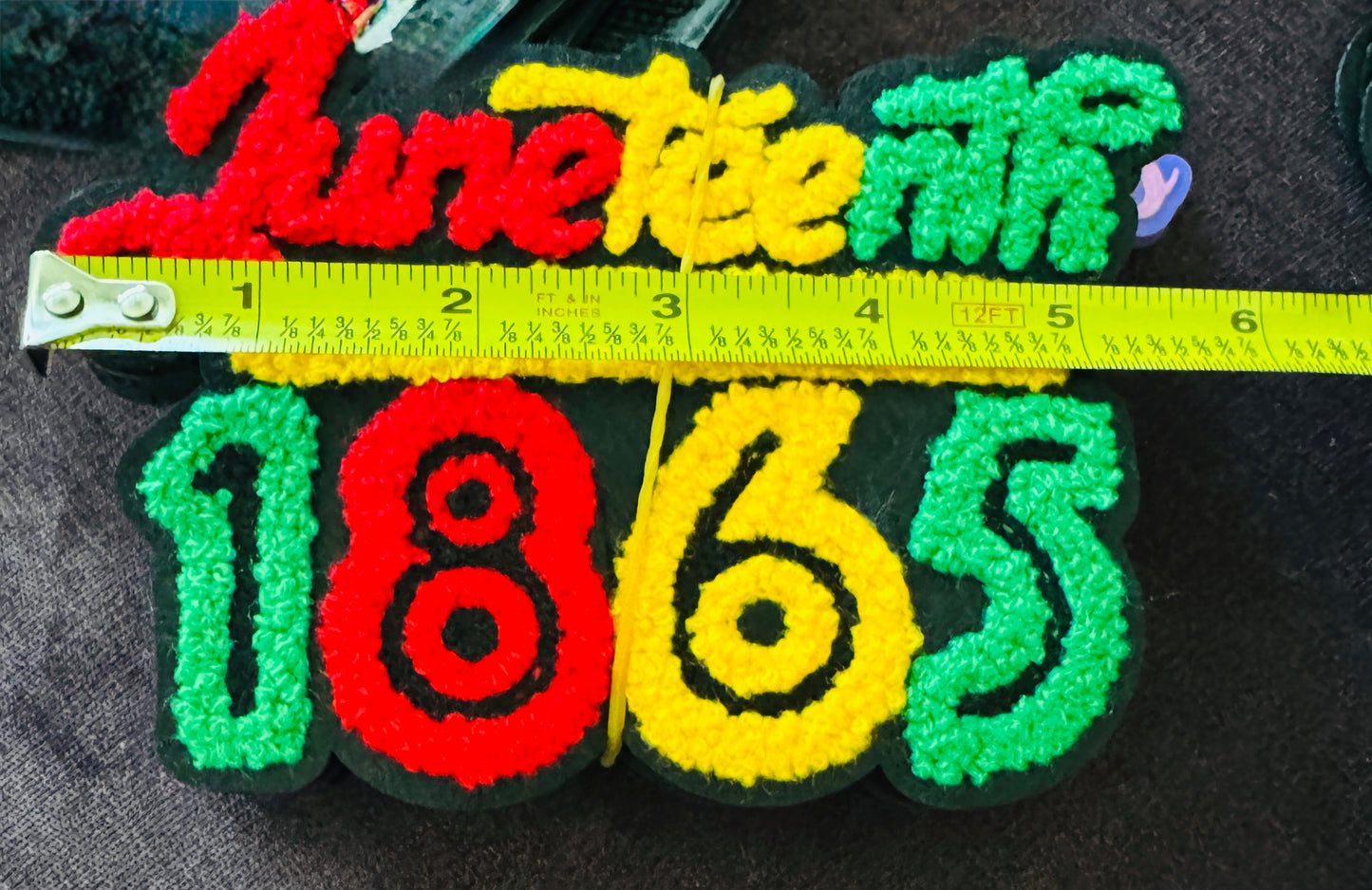 Juneteenth 1865 “Free-Ish Since” Chenille Patch – Bold, Cultural & historic