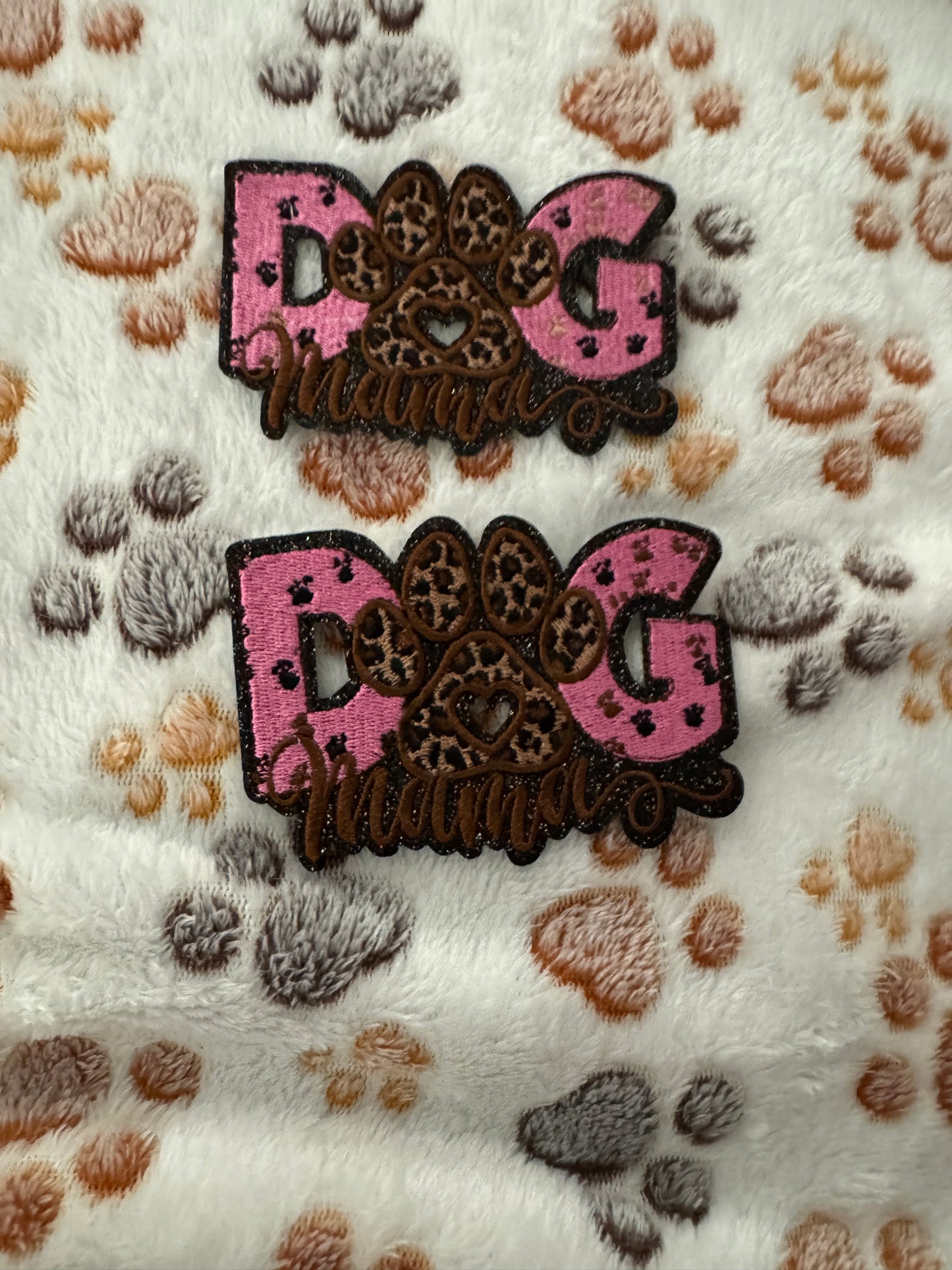 Leopard Paw Print Dog Mama patch