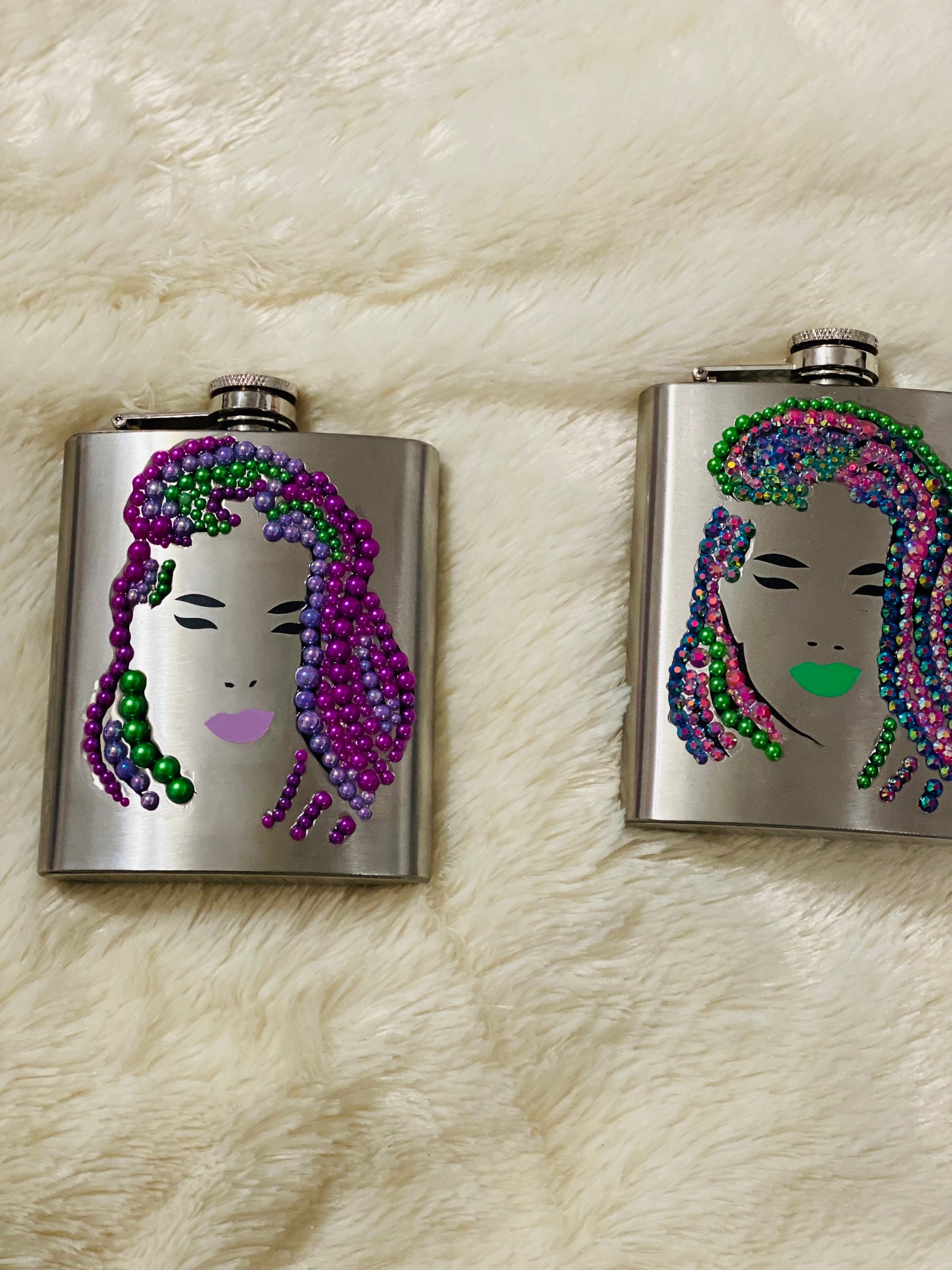 Flasks with rhinestones