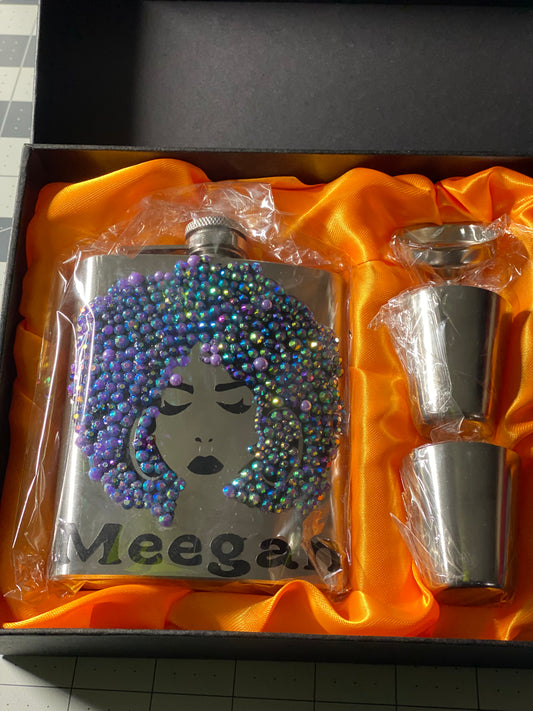 Flasks with rhinestones
