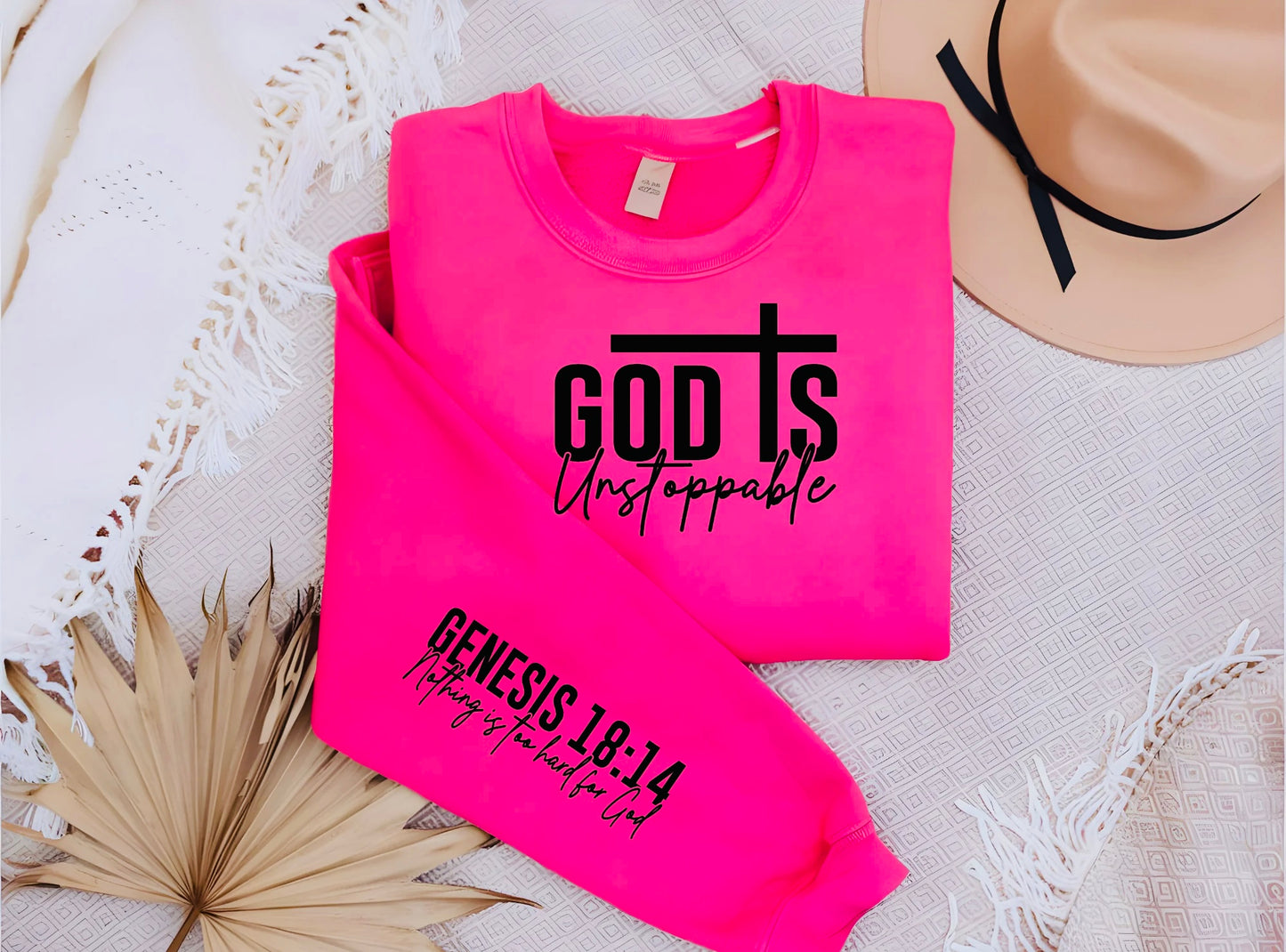 GOD is Unstoppable Sweatshirt/Crew with Black Lettering