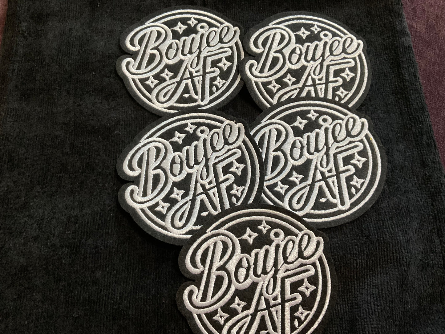 Bougie AF emboridery patch, sarcasm, iron on or sew patch