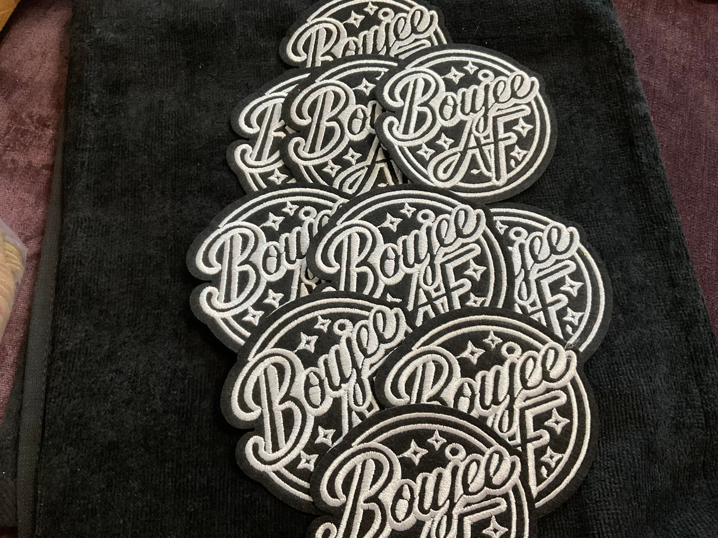 Bougie AF emboridery patch, sarcasm, iron on or sew patch