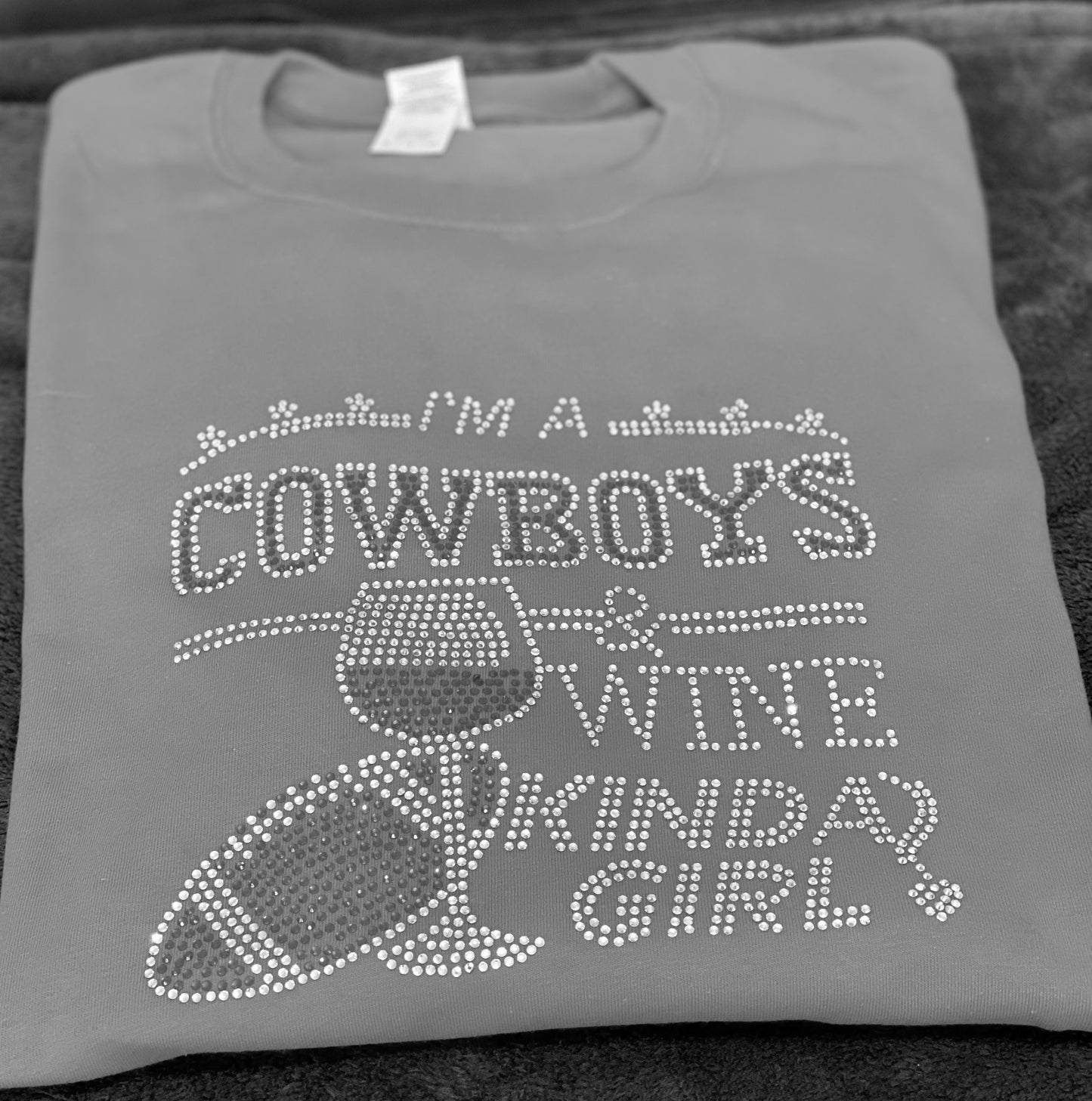 Blinged Football shirt - wine kind of girl
