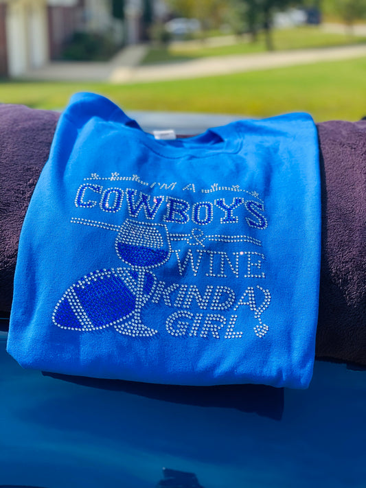 Blinged Football shirt - wine kind of girl