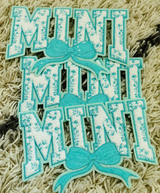 MINI Chenille embroidery Patch, sequins, coquette bow