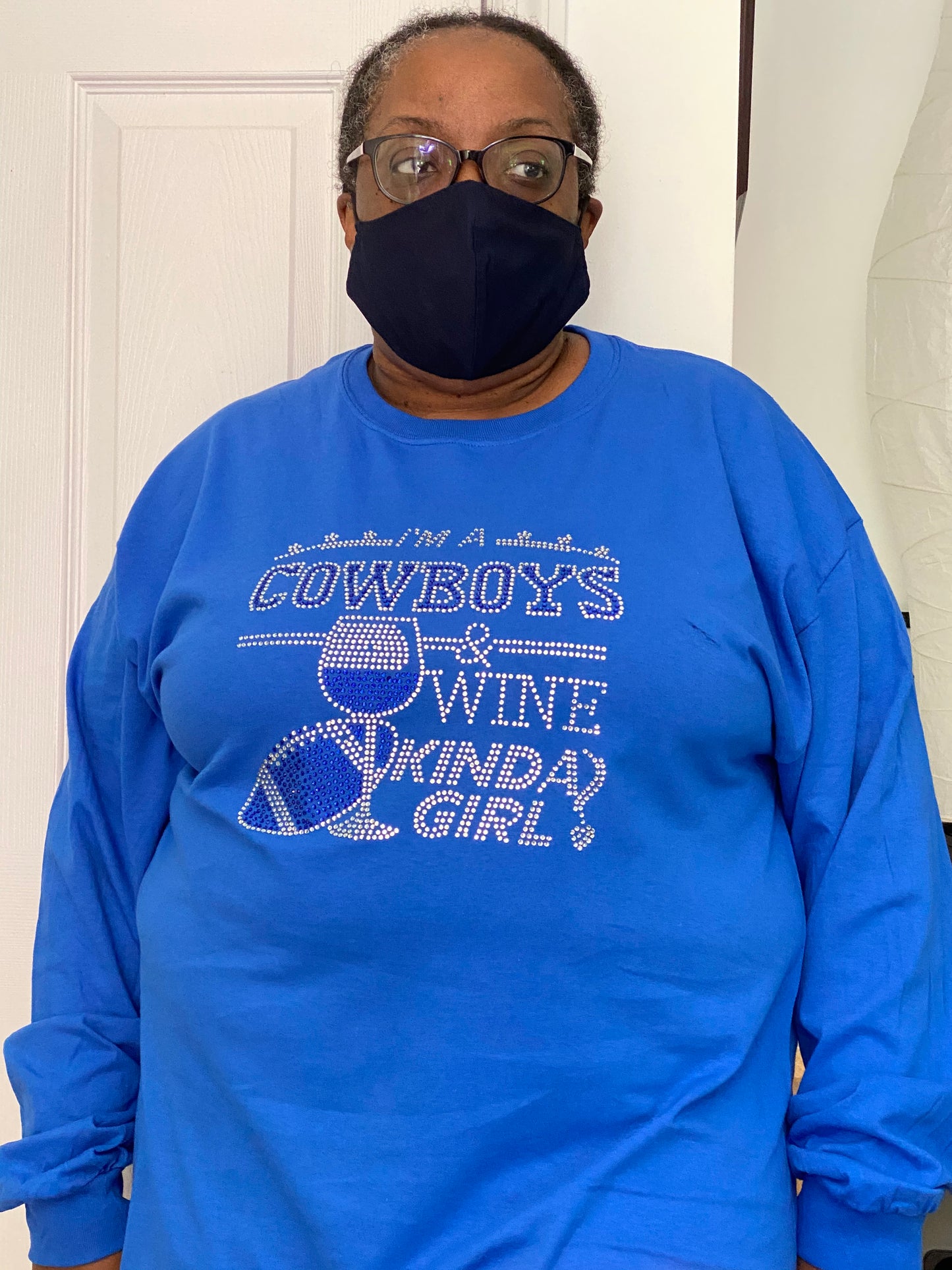 Blinged Football shirt - wine kind of girl