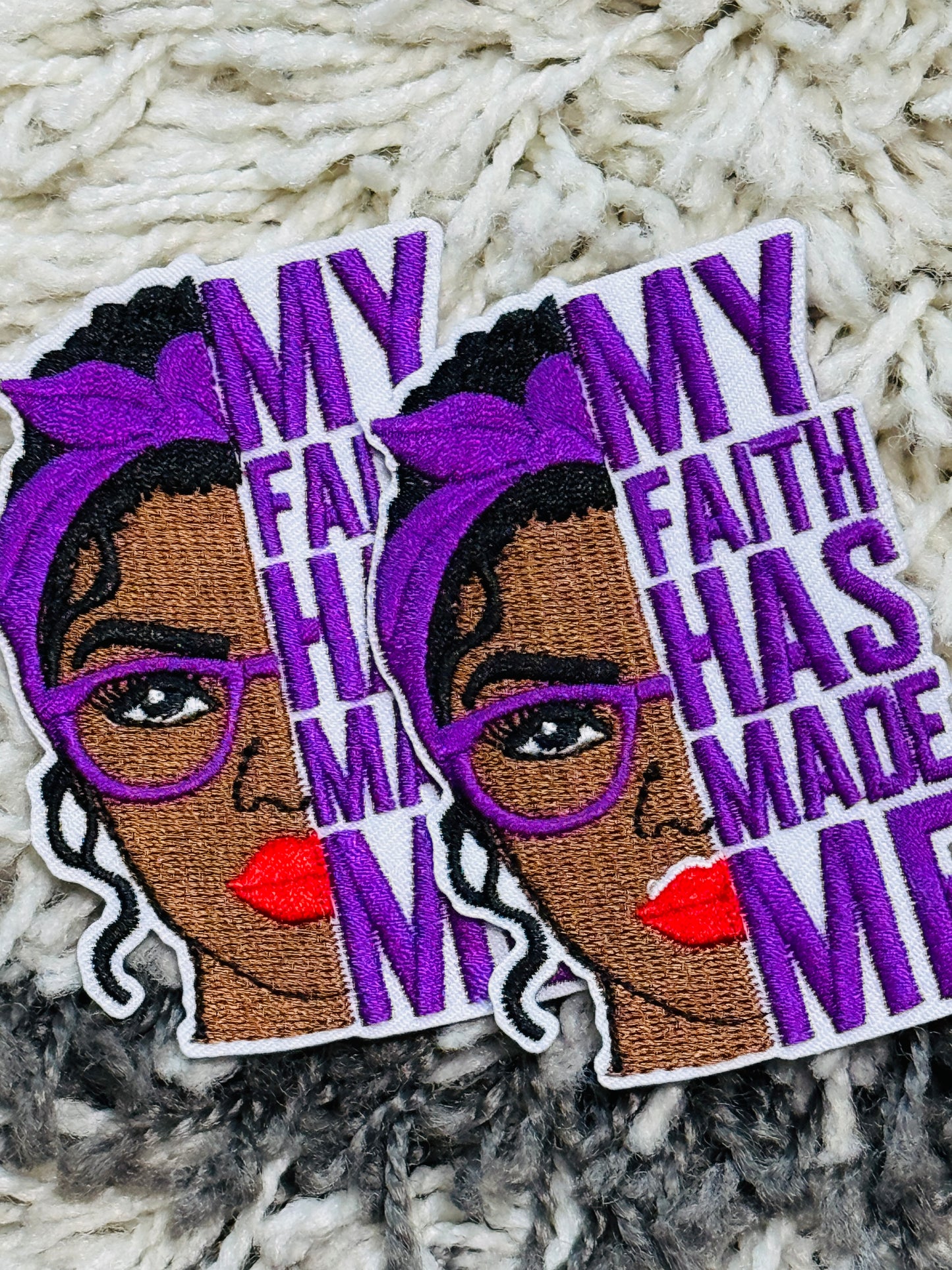 Embroidered Christian Patch | My Faith Has Made Me | Inspirational Bible Verse (Multiple Colors