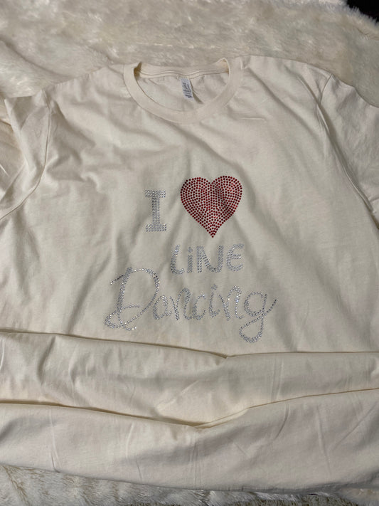 I love Line Dancing with heart tshirt