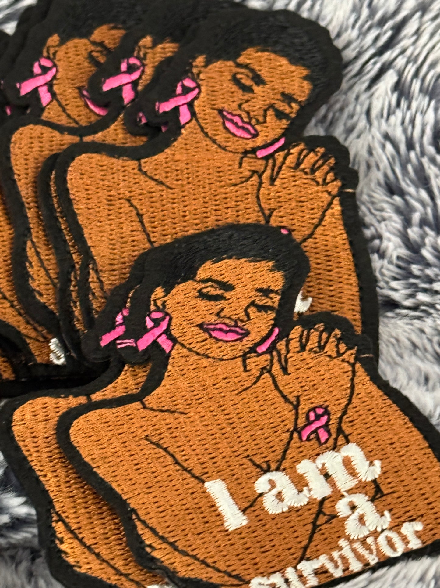 I am a survivor African American lady embroidery patch