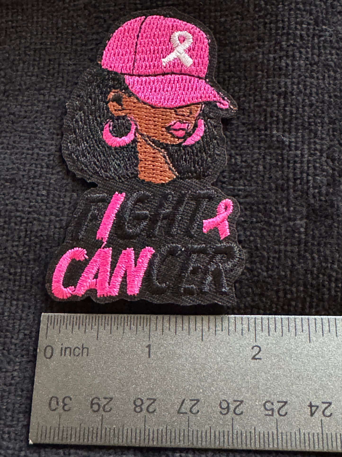 Fight Cancer Girl, I can, embroidery patch, Pink Ribbon