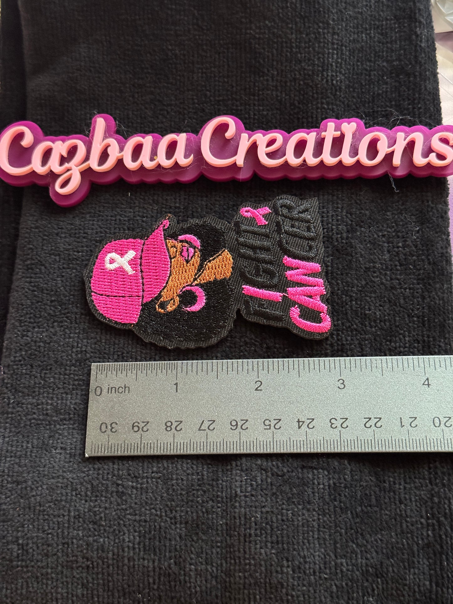 Fight Cancer Girl, I can, embroidery patch, Pink Ribbon