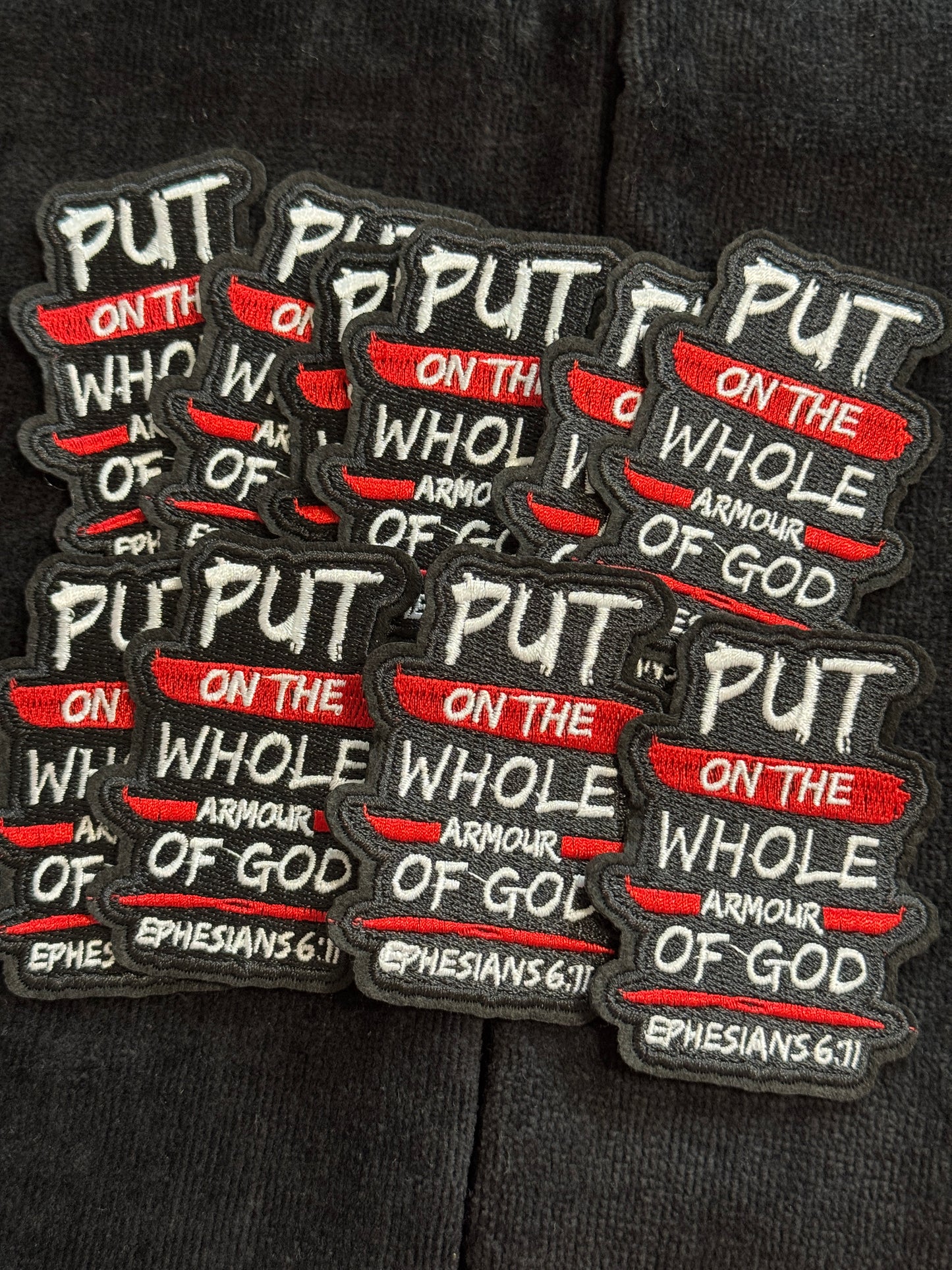 Armour of God Embroidery Patch, Religion, Ephesians 6:11, Bible verse, Faith