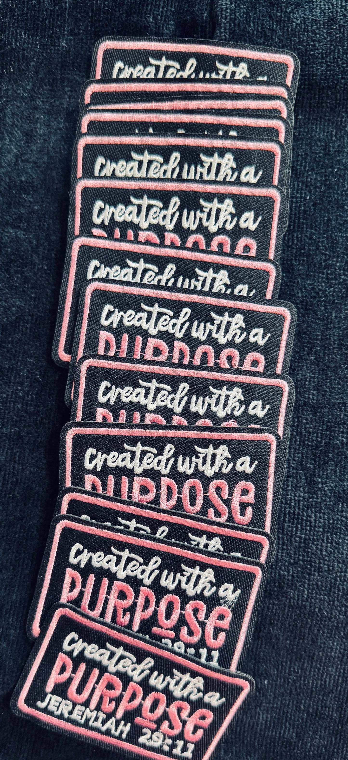 Created with a Purpose embroidery patch, Jeremiah 29:11 patch, Bible verse, Faith