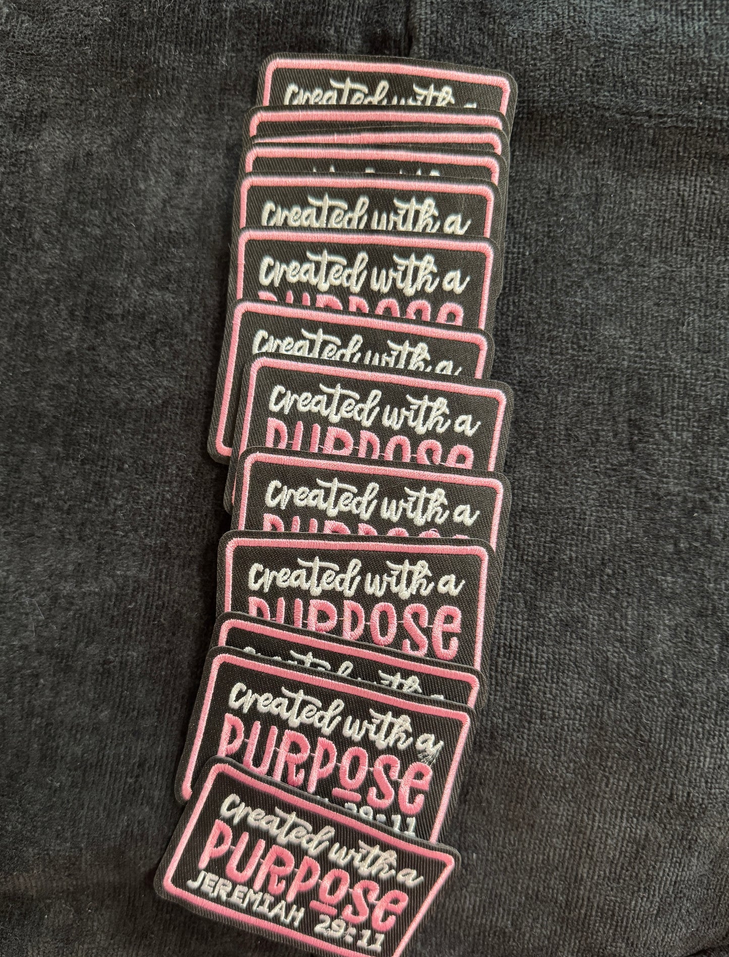 Created with a Purpose embroidery patch, Jeremiah 29:11 patch, Bible verse, Faith