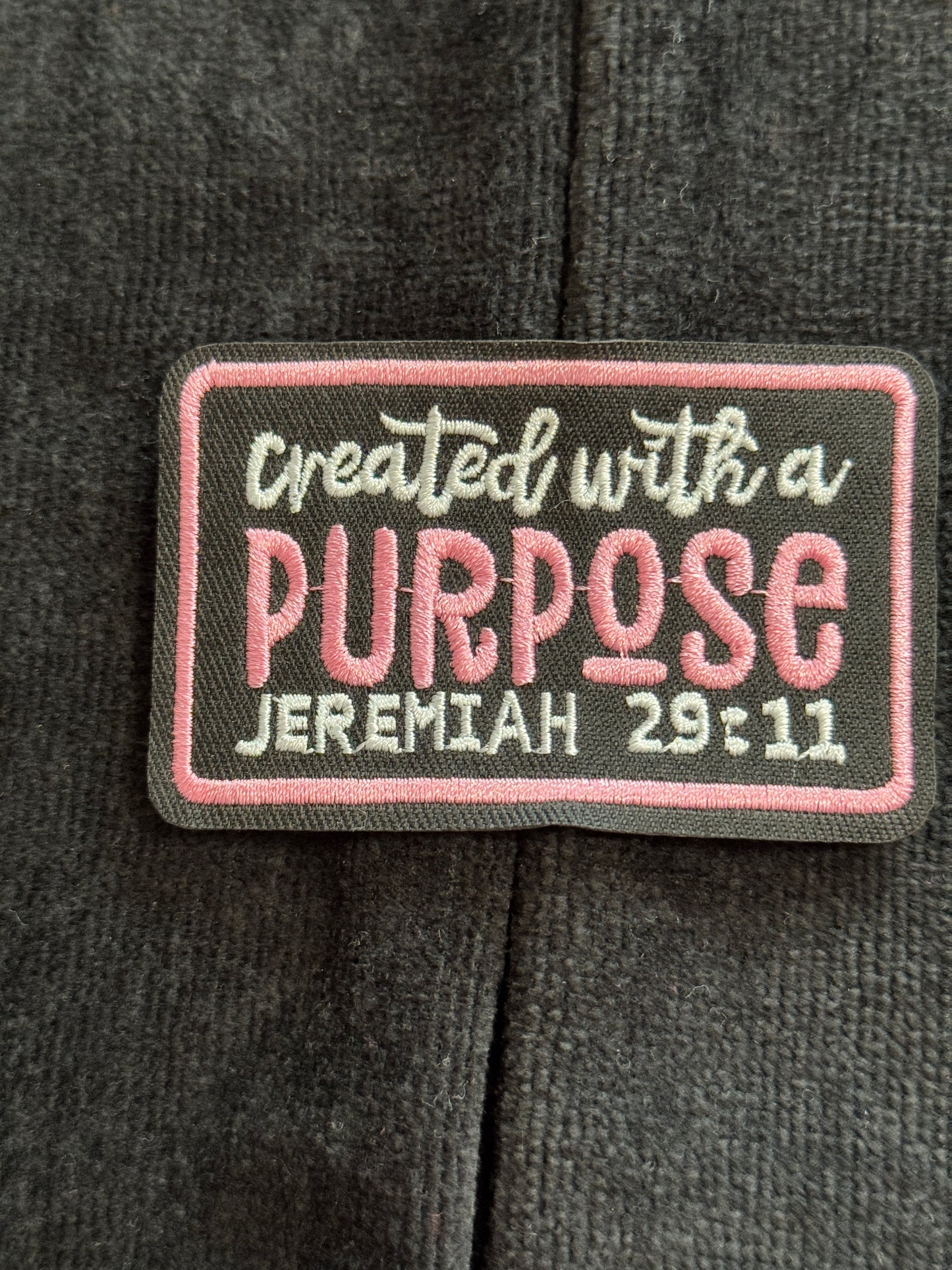Created with a Purpose embroidery patch, Jeremiah 29:11 patch, Bible verse, Faith