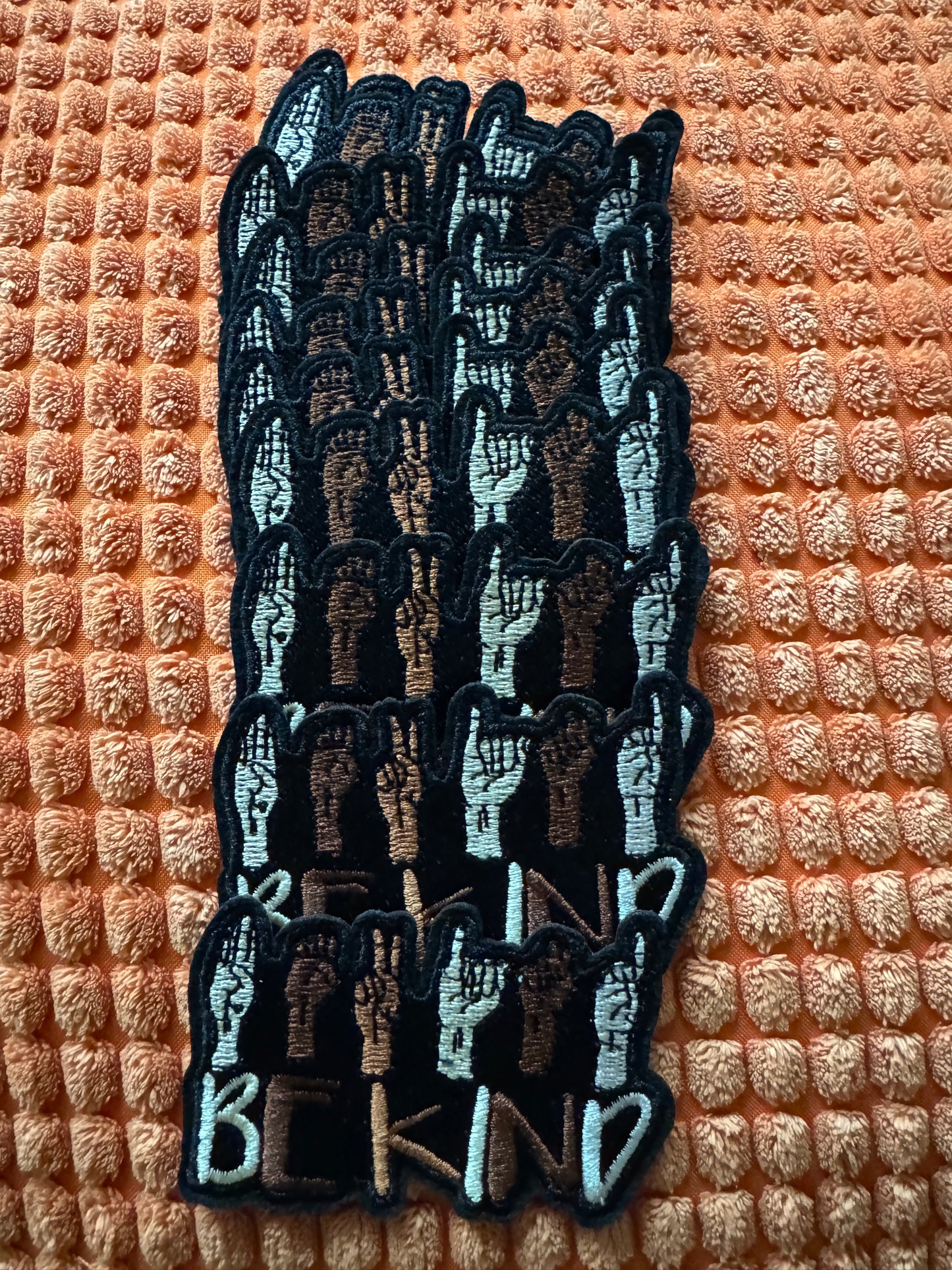 Be kind embroidery patch, sign language,