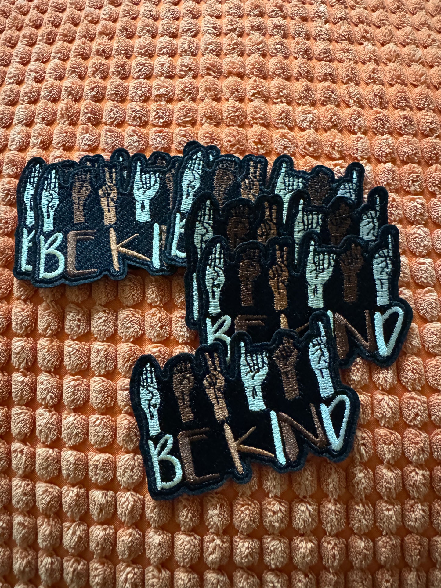 Be kind embroidery patch, sign language,