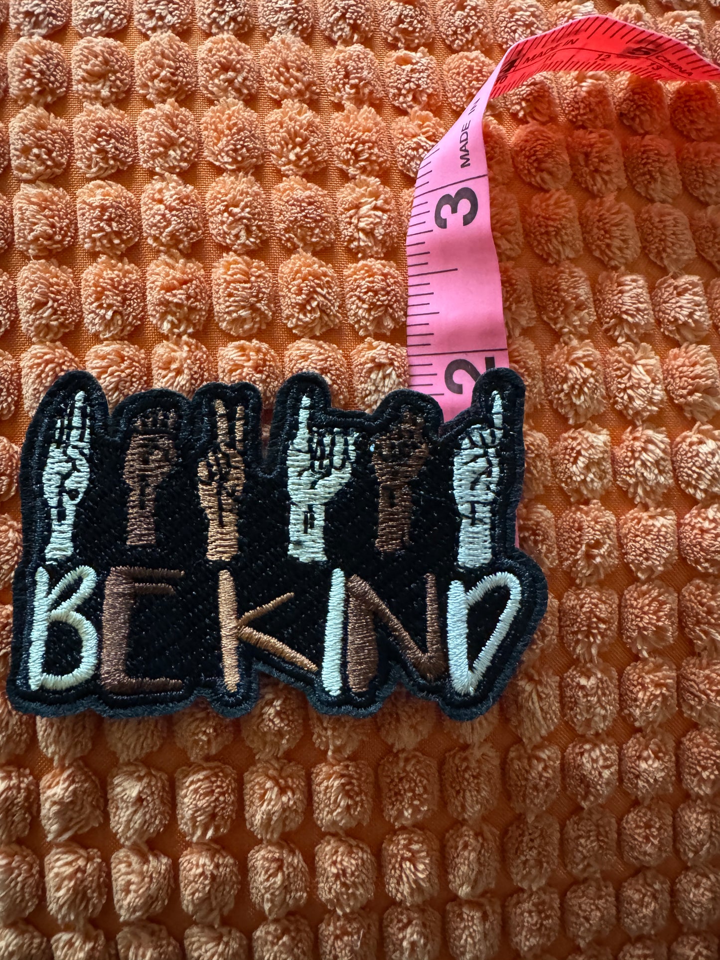 Be kind embroidery patch, sign language,