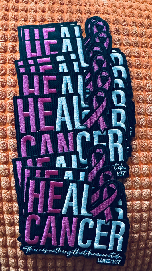 Heal Cancer Embroidery Patch, Luke 1:37-There is nothing he cannot do