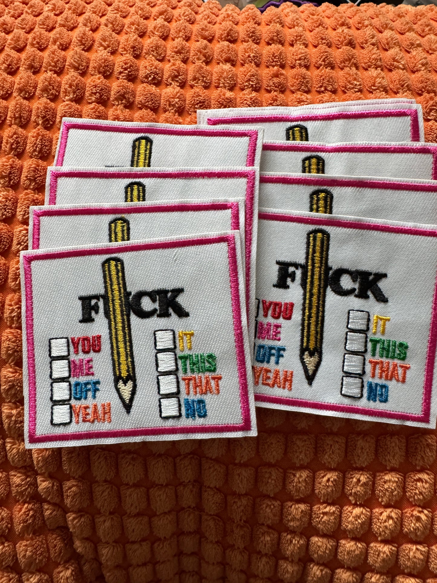 F%+& - you, me, off, yeah, it this, that, no embroidery patch, 18+,explicit