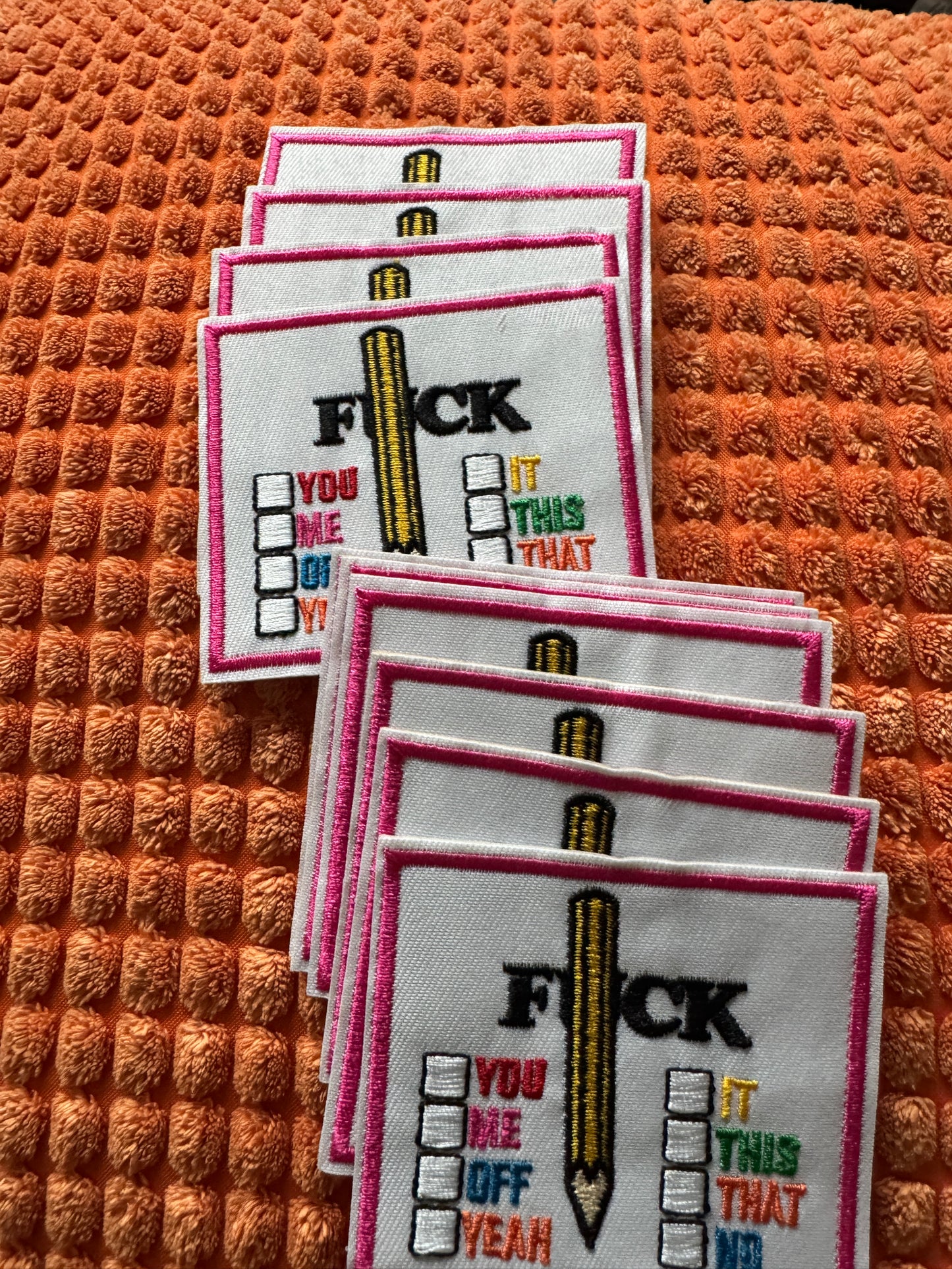 F%+& - you, me, off, yeah, it this, that, no embroidery patch, 18+,explicit