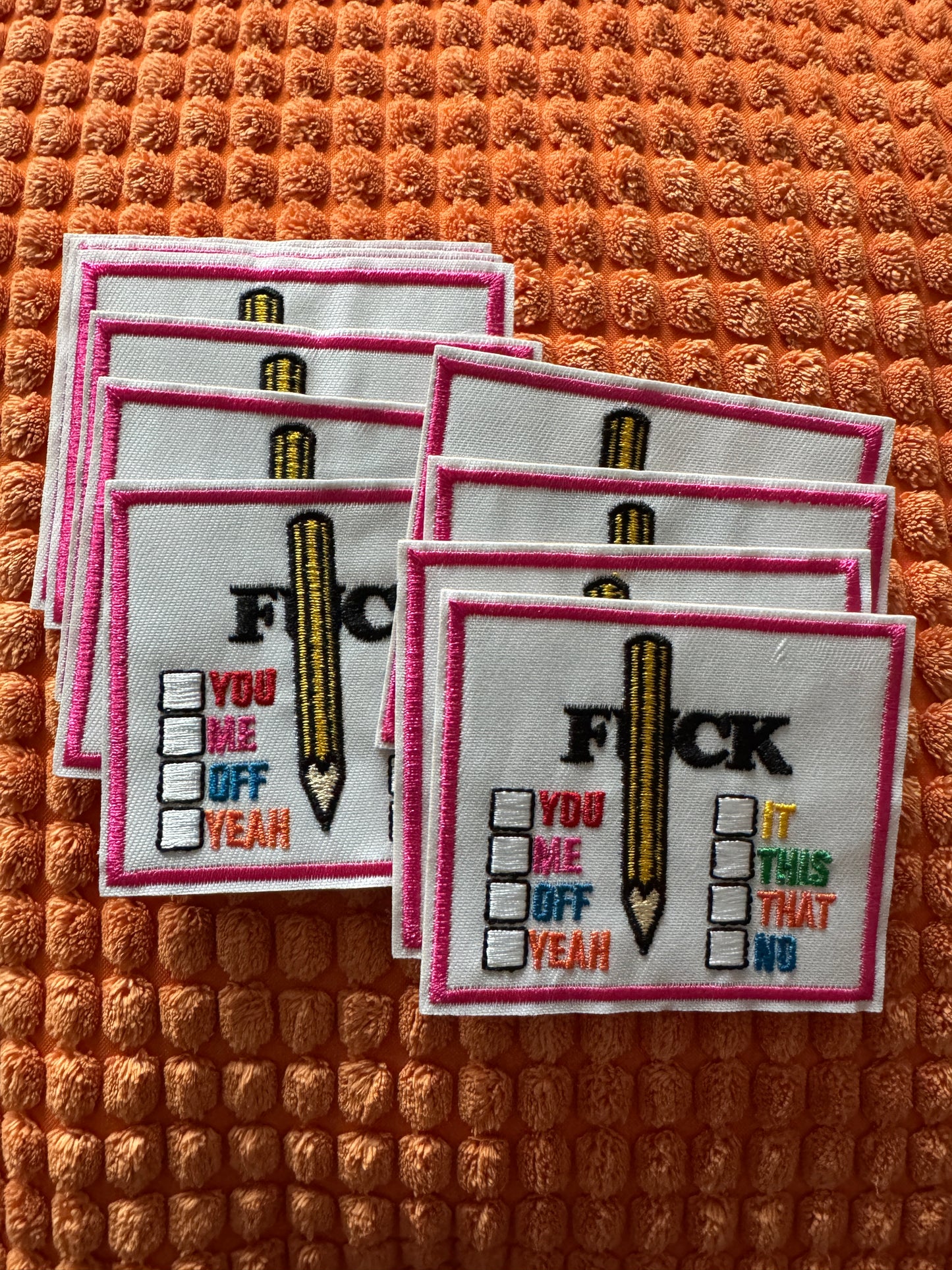 F%+& - you, me, off, yeah, it this, that, no embroidery patch, 18+,explicit