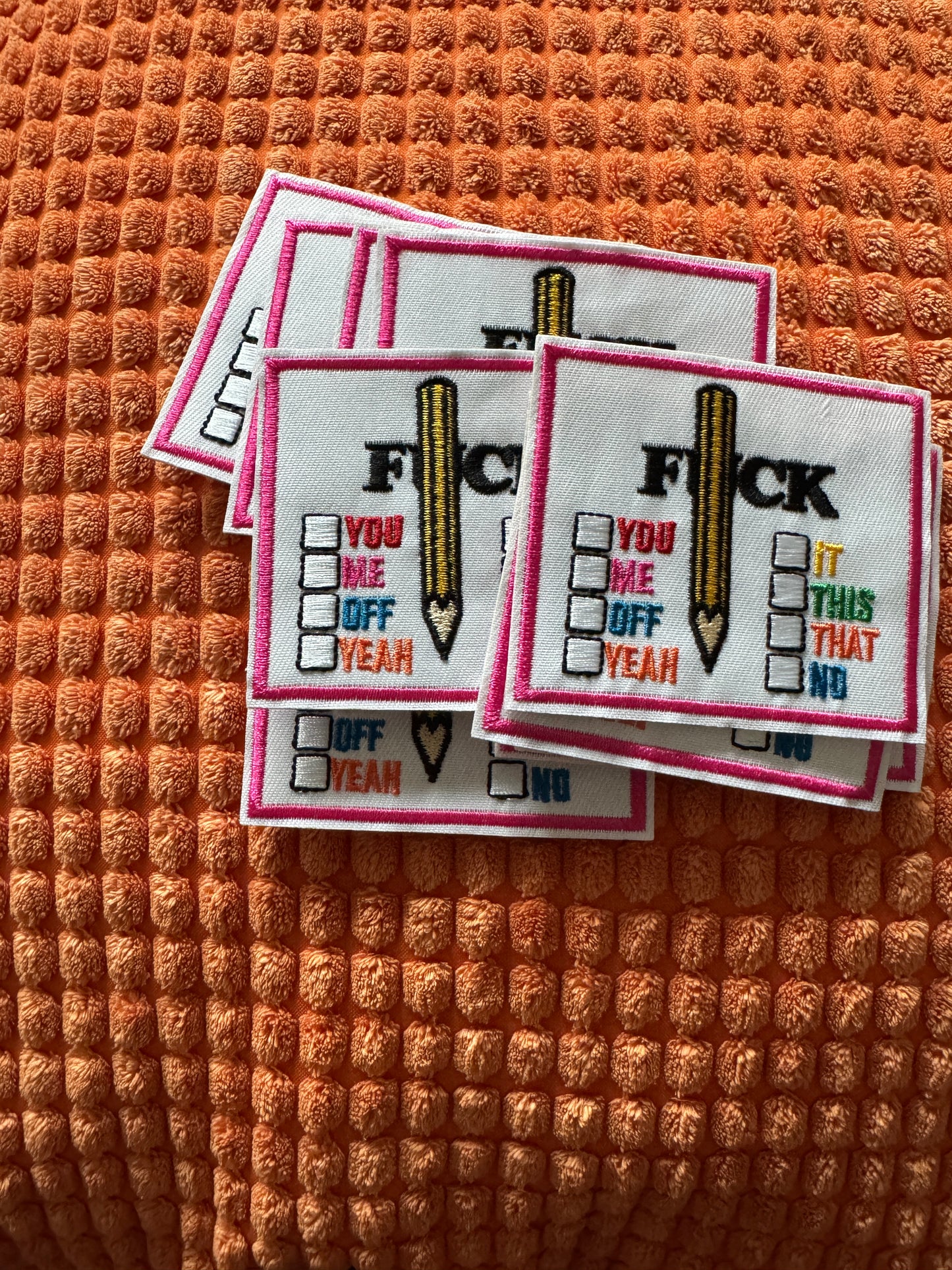 F%+& - you, me, off, yeah, it this, that, no embroidery patch, 18+,explicit