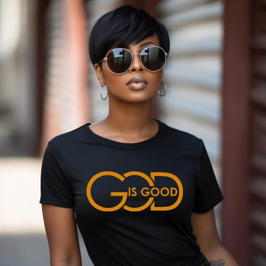GOD Is Good shirt -Gold Lettering