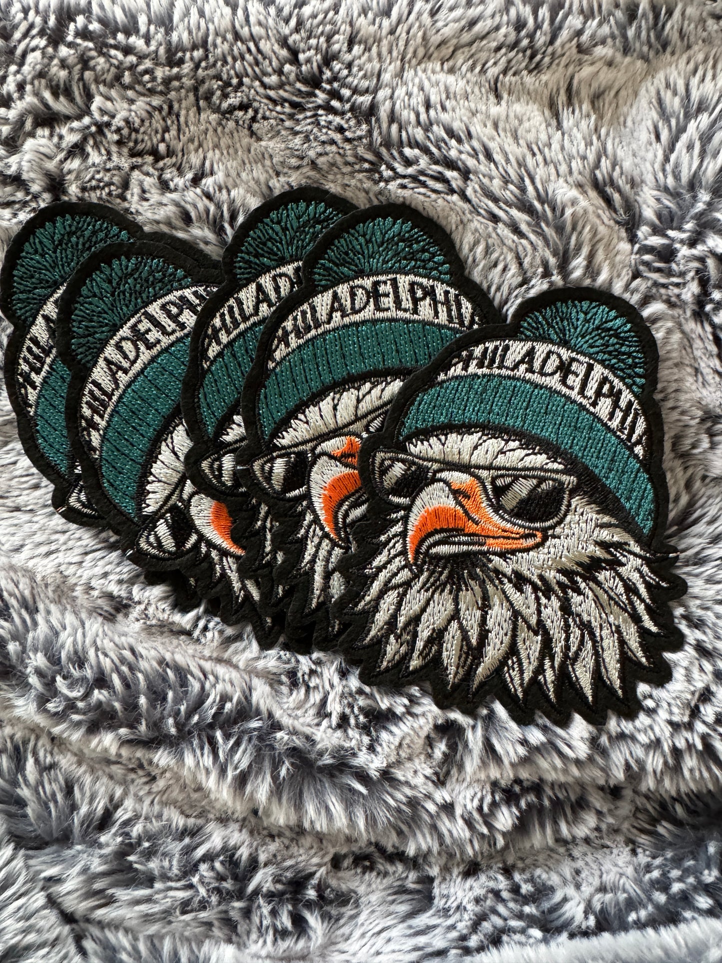 Bald Eagle Embroidery patch, Brotherly Love, Philly pride, eagle beanie patch