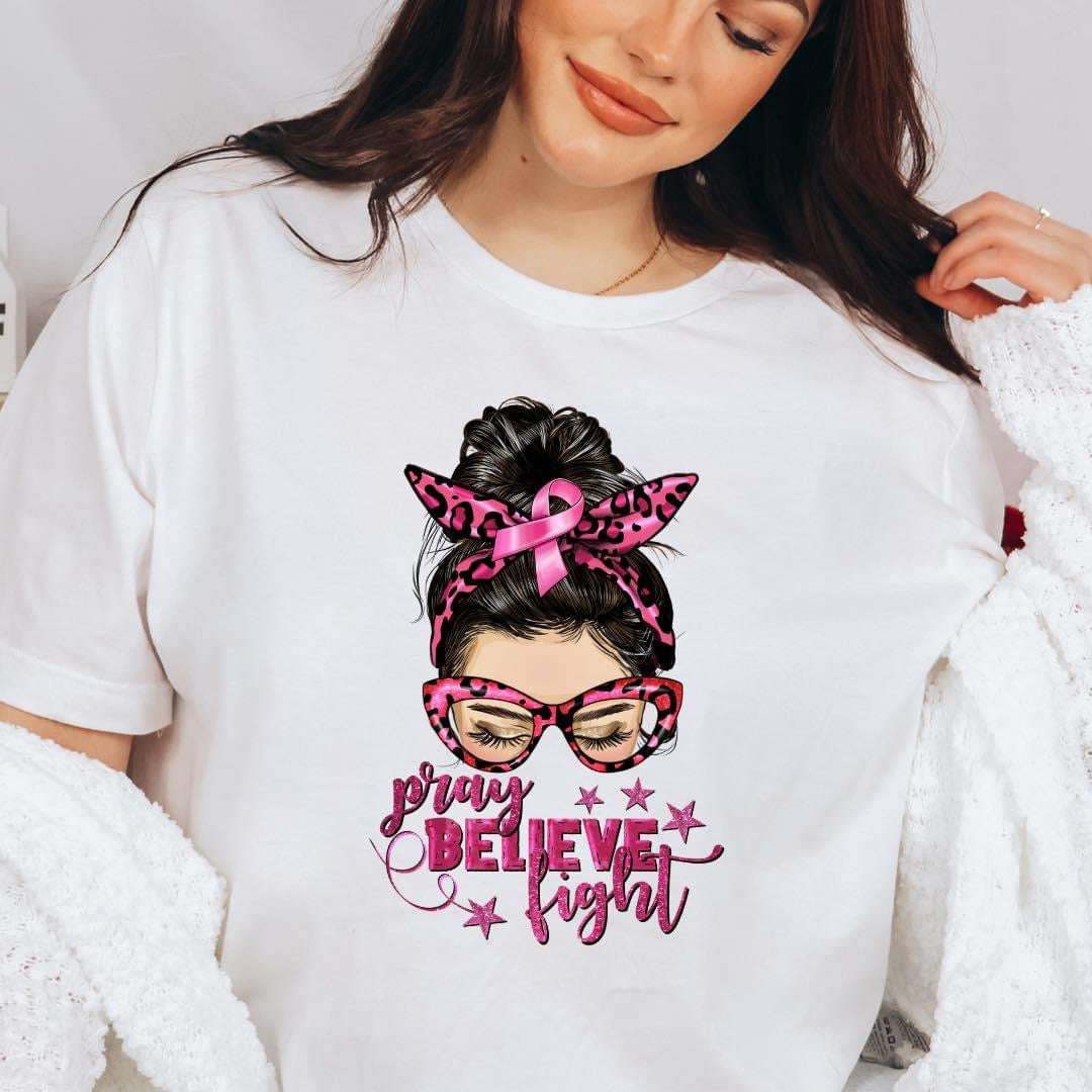 Pray, Believe & Fight shirt- Vanilla