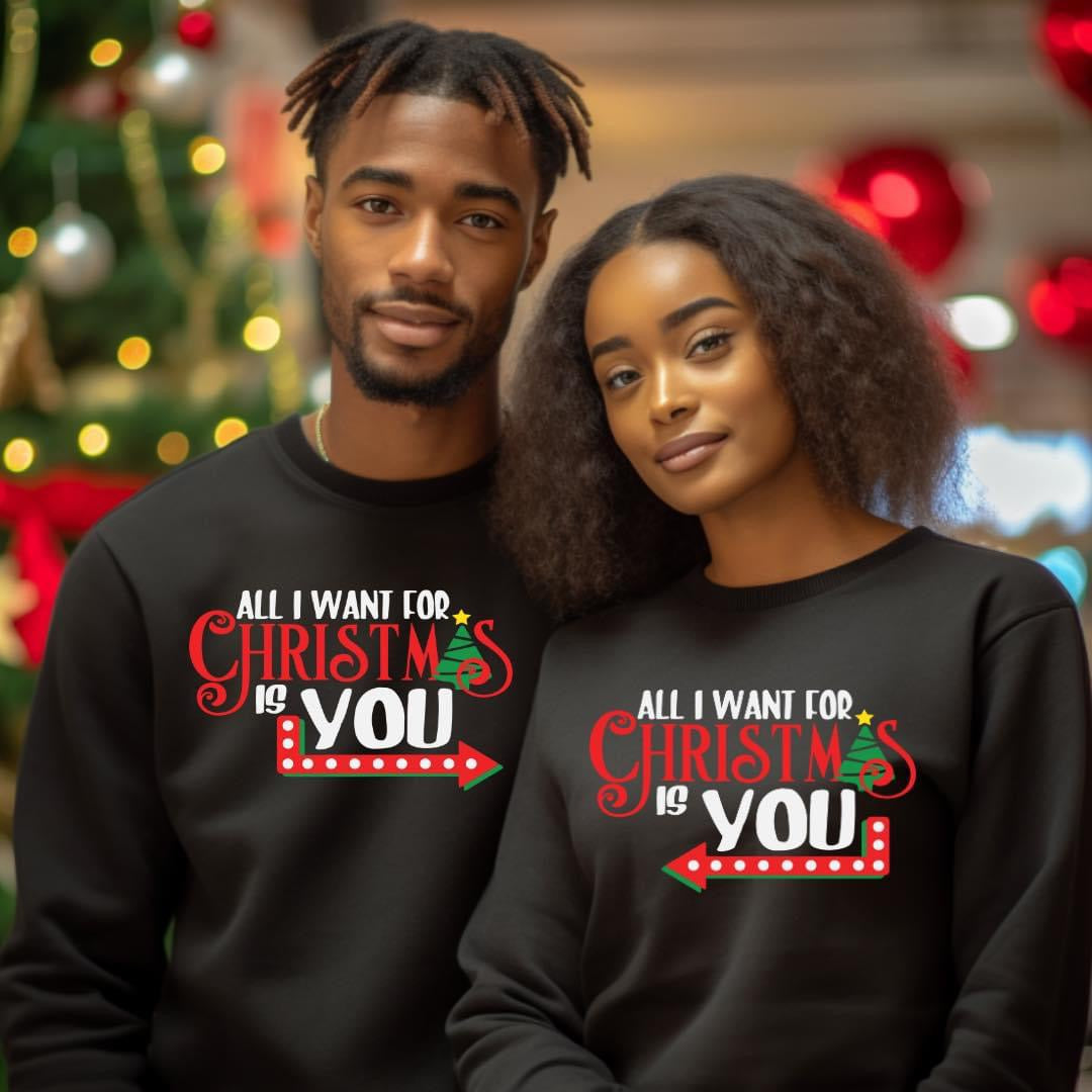 All I Want For Christmas Is You couples shirt