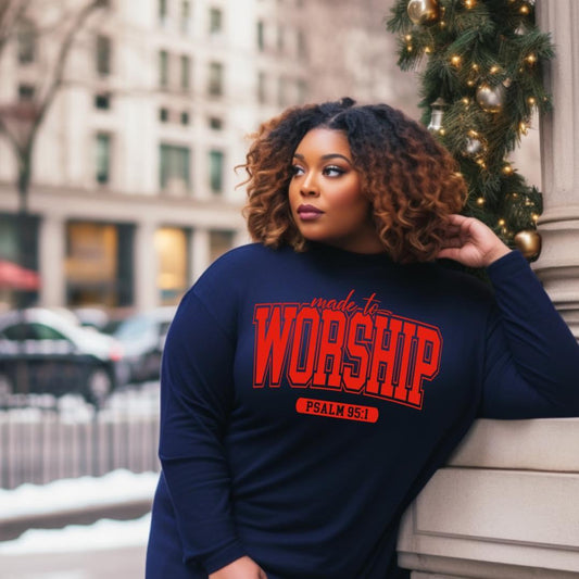 Made To Worship Shirt - Red Letters