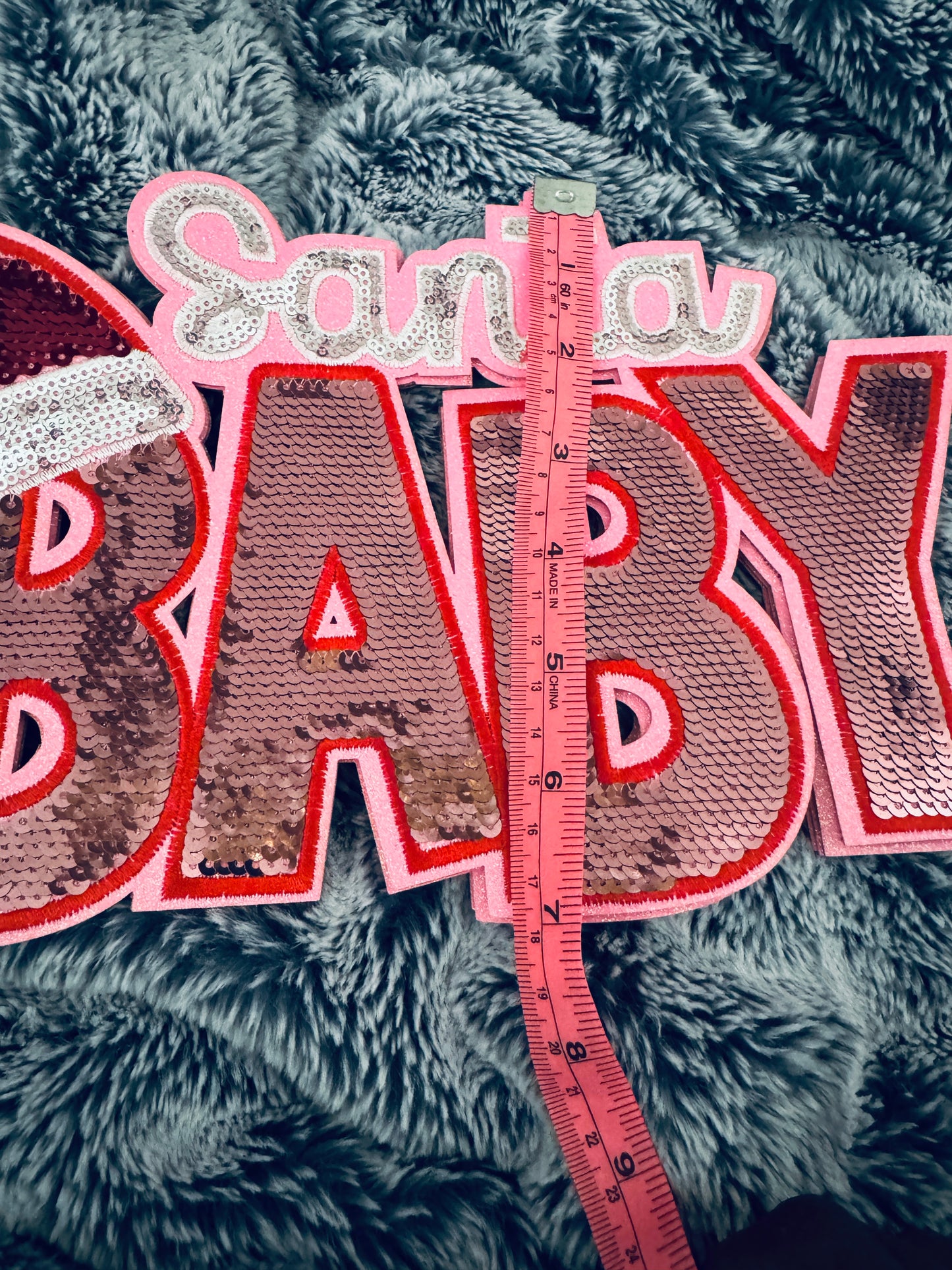 Santa Baby Sequins Patch, holiday, festive, Christmas patch for crafts