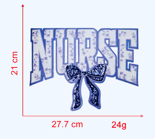 Nurse chenille and sequins patch design - various colors, nurse apparel, nurse gifts