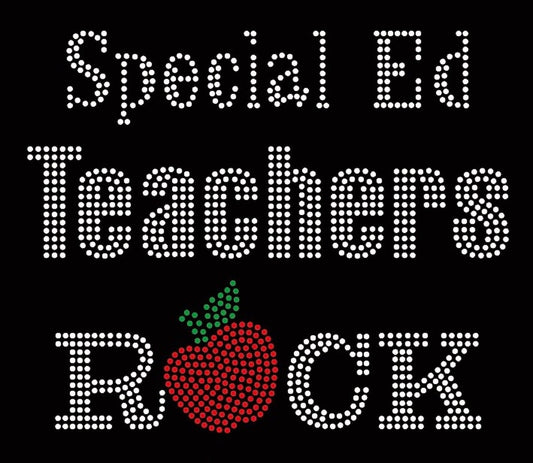 Special Ed blinged shirts, para, admin staff, rhinestones, back to school