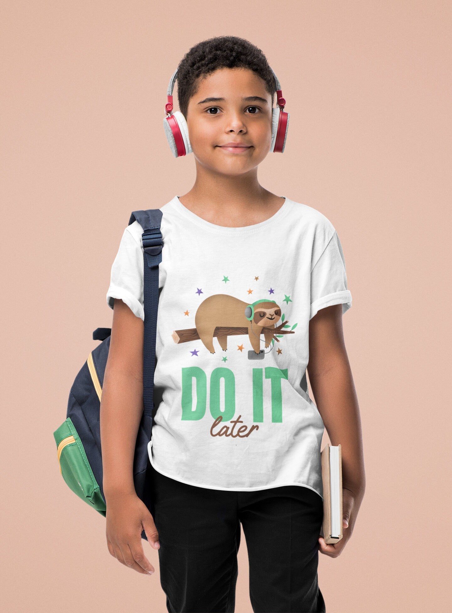 Personalized shirts, school shirt, sloth, do it later, back to school