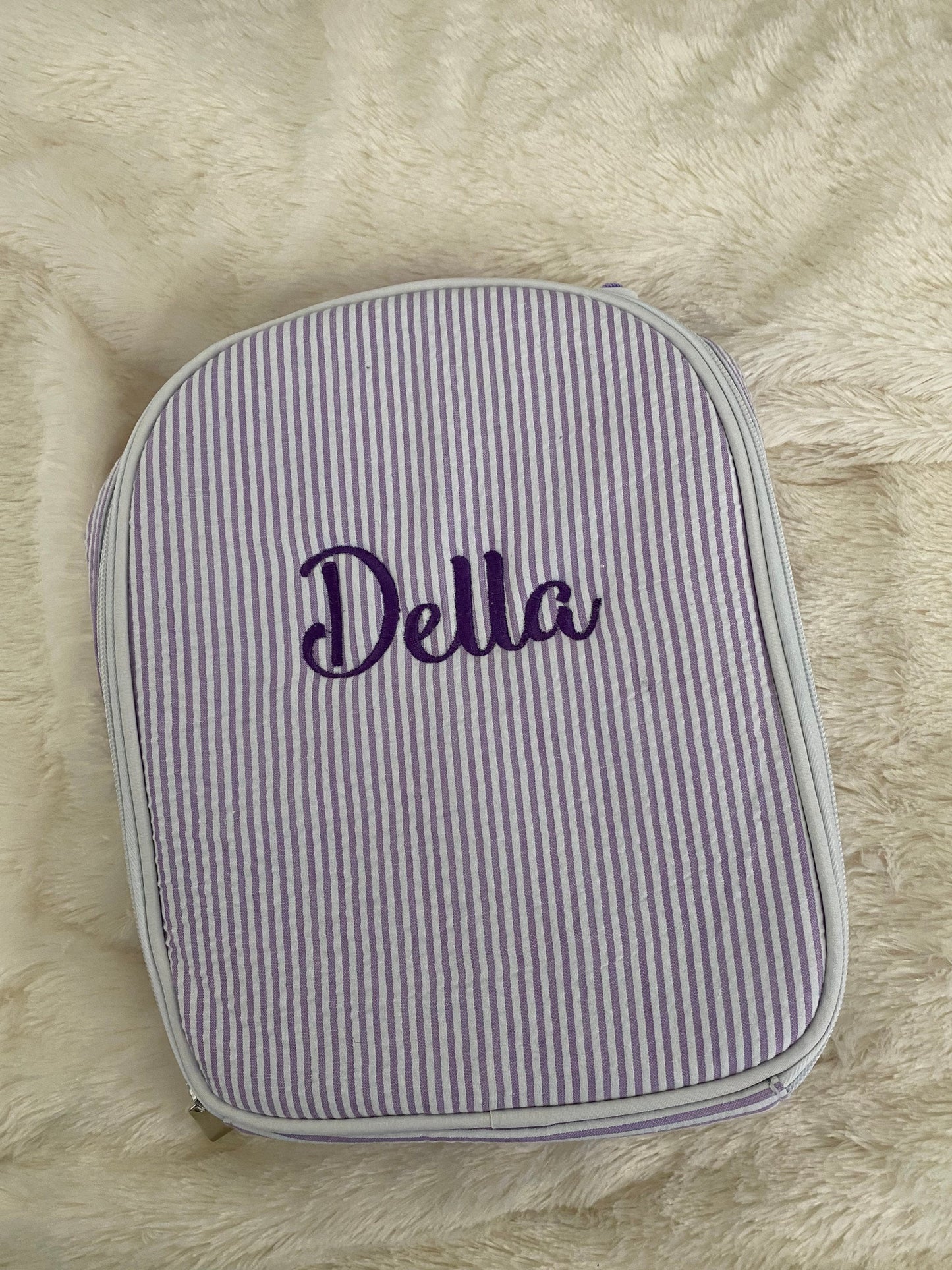 Embroidered Seersucker lunchbox